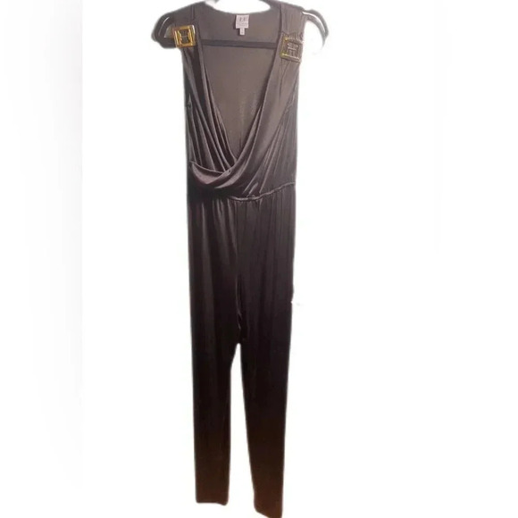 Halston Heritage blck stretch polyester blend day 2 nite straight leg pantsuit 6 - Picture 2 of 5